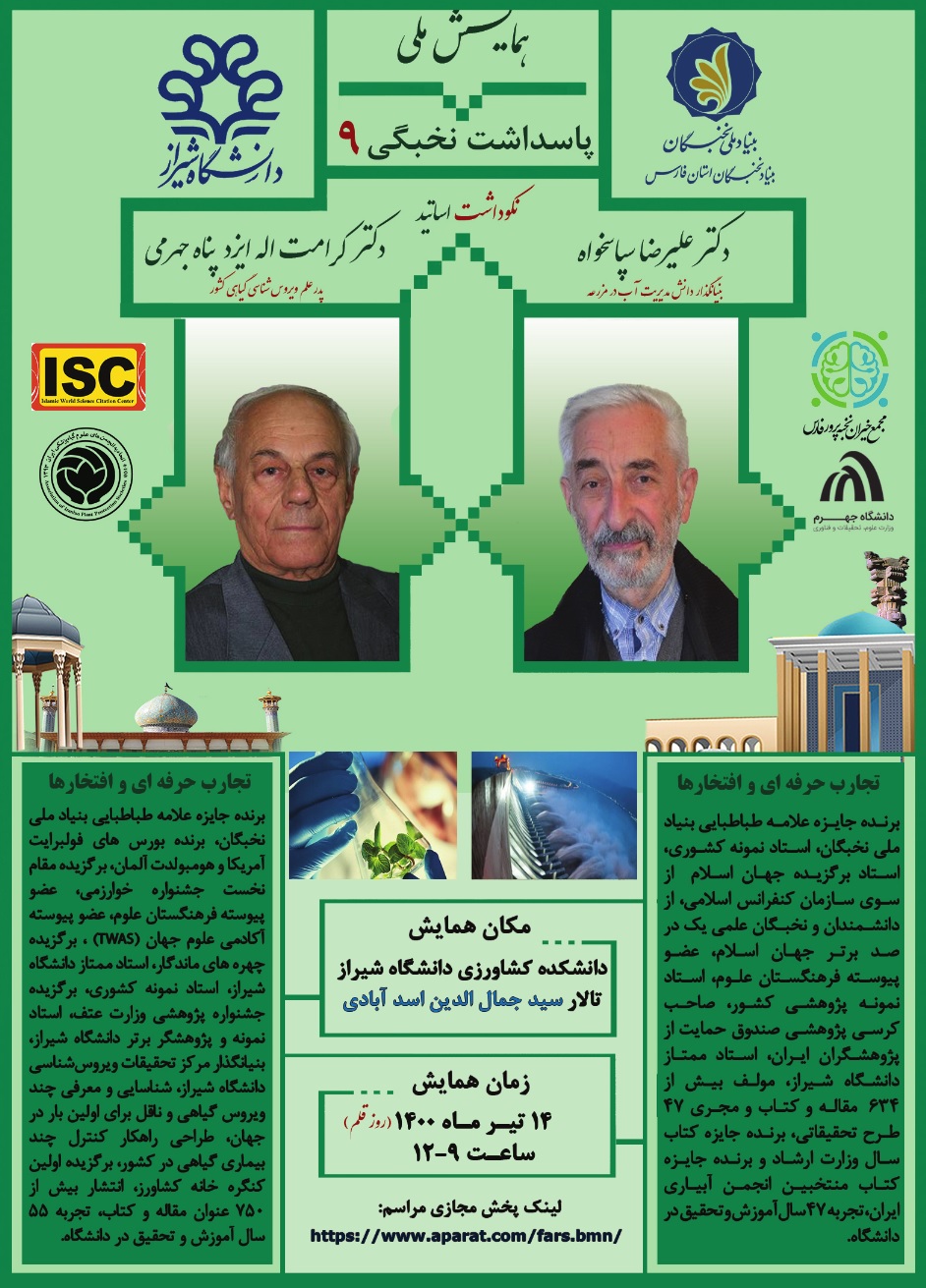 تکریم دکتر ایزدپناه و دکتر سپاسخواه 15 تیر 1400 که به دلیل کرونا به 22 آذر موکول شد